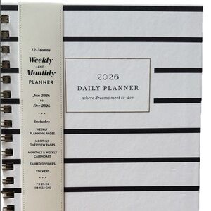 2026 Planners, Eccolo Spiral Agenda Planner, Weekly & Monthly Pages, 12 Months